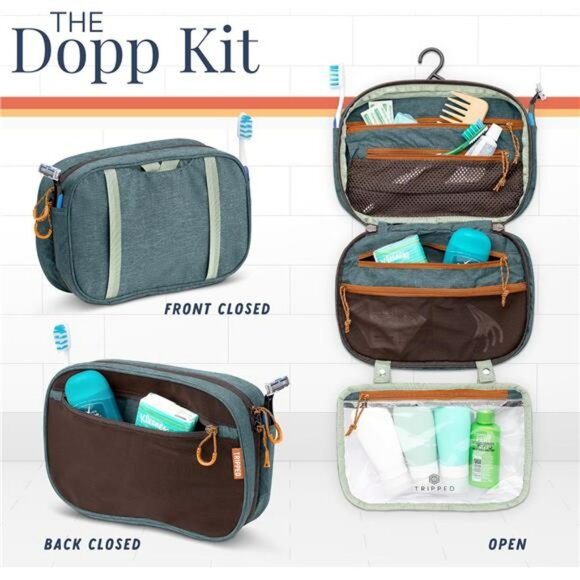 Travel Toiletry Bag Set TSA Approved Hanging Makeup Organizer Pouch Kit - Picture 4 of 7